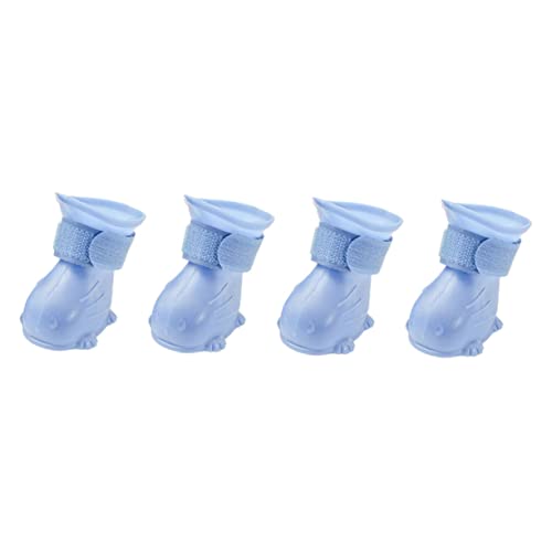 DECOMELODY 4Stücke wasserdichte Hunderegenstiefel rutschfeste Gummistiefel für Haustiere Pfotenschützend und Tragbar für Regnerische Kleine von DECOMELODY