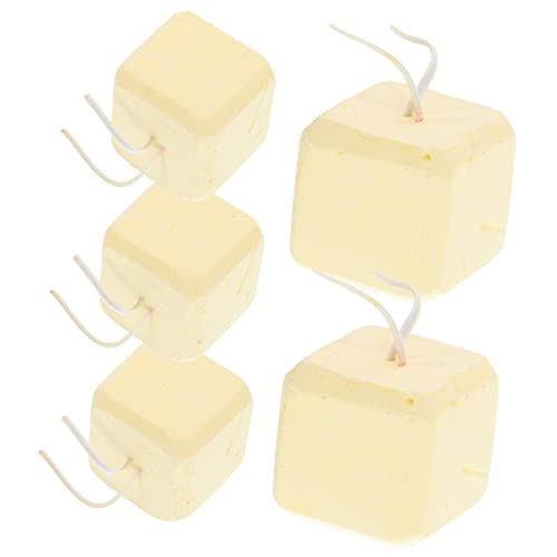 DECOMELODY 5 Stück Haustier Backenzahn Kauspielzeug Hamsterspielzeug Kleintiermineral Hamster Zahnstein Kleintier Molarspielzeug Hamster-Backenzahnsteine Kaninchen Backenzahn Mineralien Beige von DECOMELODY
