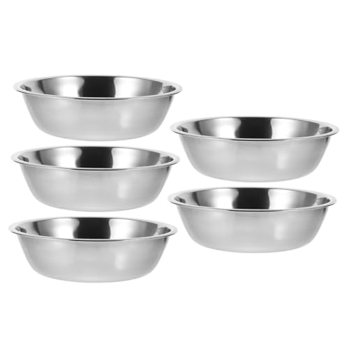 DECOMELODY 5 Stück Teiliges Edelstahl Haustier Napf Langlebig Robust Spülmaschinenfest rutschfest durch Gummiboden für Welpen Katzen und Kleine Hunde Einfache Reinigung Sicher und Praktisch von DECOMELODY
