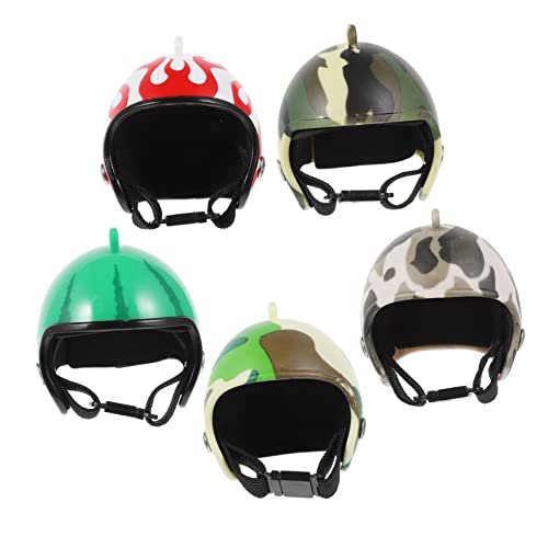 DECOMELODY 5 Stück Teiliges Hühnerhelm Bunte Kopfbedeckung für Vögel und Hühner Langlebiger Sicherer Schutz gegen Sonne und Regen Geeignet für Verschiedene Haustiere und Outdoor Einsätze von DECOMELODY