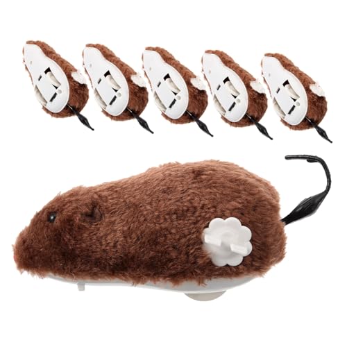 DECOMELODY 6 Stück Aufziehbare Plüschmaus Interaktives Katzenspielzeug zur Beschäftigung Zufällige Farben für Katzen Halloween Streich Accessoire Zufällige Farbe Zufällige Farbe von DECOMELODY