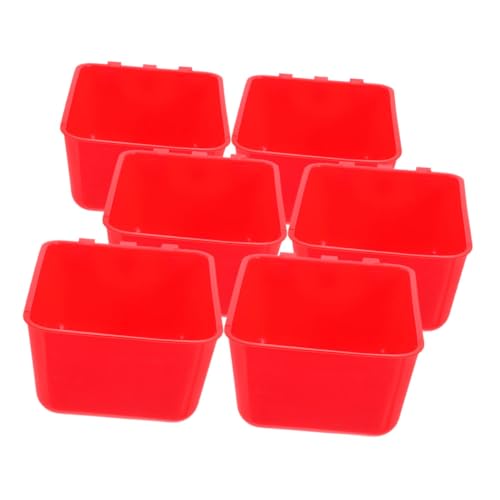 DECOMELODY 6 Stück Bird Bowl Kaninchen -fütterungstasse Häschen-Feeder Wasserspender Schüssel Haustierwasserbecher Tränkebecher Für Geflügel Wassernapf Für Kaninchen Käfig Hundenapf Rot Sport von DECOMELODY