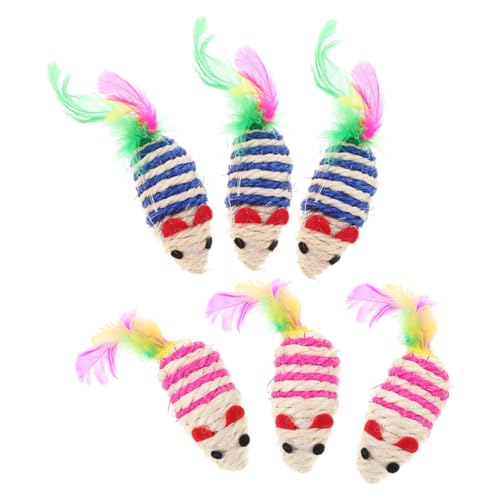 DECOMELODY 6stücke Teiliges Mausförmiges Katzenspielzeug Katzenminze Interaktive Beißspielzeuge Für Kätzchen Lustige Cartoon-Designs Aktivität Und Zahnpflege von DECOMELODY