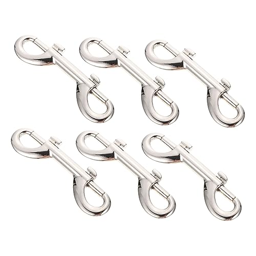 DECOMELODY 6 Stück Teiliges Doppelseitige Hundeleinen schnapphaken aus Zinklegierung Langlebige Karabiner mit Drehbarem Gelenk für Haustiergeschirre Taschenriemen und Camping Silberfarben von DECOMELODY