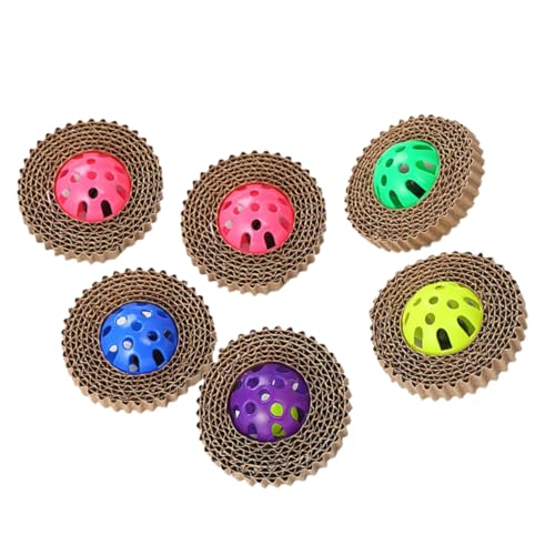DECOMELODY 6er-Pack Katzenkratzbrett Interaktives Katzenspielzeug Mit Quietschglocke Wellpapier Hundespielzeug Heimtierbedarf Zufällige Farbe DECOMELODY 6er-Pack Katzenkratzbrett Interaktives Katzenspielzeug Mit Quietschglocke Wellpapier Hundespielzeug Heimtierbedarf Zufällige Farbe von DECOMELODY