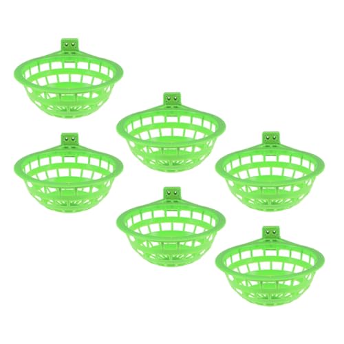 DECOMELODY 6St Brieftaubennest Gartenschlaucharmatur Papageienkäfige Windspiel-Blumentopf Kleine Vogel-Nester Nistplatz für Tauben Taubenbrutnest Vögel brüten Nester Abs Light Green von DECOMELODY