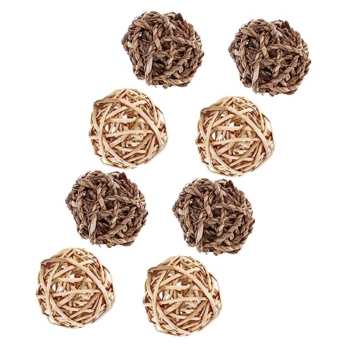 DECOMELODY 8Stücke Kaukugeln aus Heu Nagespielzeug für Kleine Wie Hamster und Meerschweinchen zur Zahnpflege und Beschäftigung für Käfig von DECOMELODY