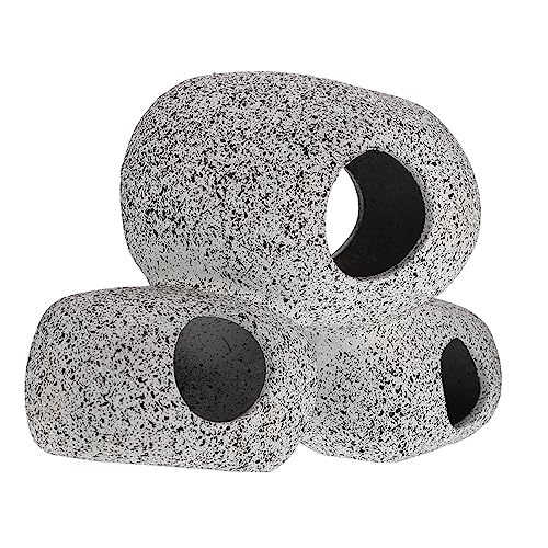 DECOMELODY Aquarium Tontopf Höhle zum Laichen von Fischen Garnele Aquarienton Zucht Aquarium Dekoration aquariumdeko Aquarium Versteck Höhle Fischversteck, Schutzhöhle Ton Light Grey von DECOMELODY