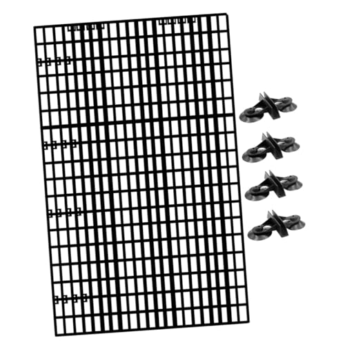 DECOMELODY Aquarium Trennwand Teilig Schwarzes Gitterpaneel mit Saugnäpfen Spaltbar und Zuschneidbar für Fischisolation Zucht und Aquascaping Einfache und Flexible Nutzung von DECOMELODY