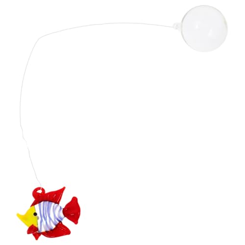 DECOMELODY Aquarium schwimmender kreativer Haken Wandhaken Hängematte Dekoration Deckel aquariumdekoration Aquariendekoration schwimmendes Aquariumdekor Fischstatue aus Glas rot von DECOMELODY