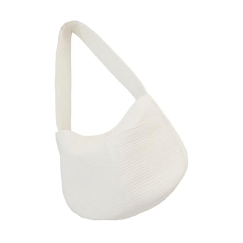 DECOMELODY Atmungsaktive Katzen Transporttasche Weiß Klein bis Strapazierfähige Outdoor Crossbody Tragetasche für Katzen und Kleine Hunde Praktisch und Bequem für Spaziergänge und Reisen von DECOMELODY