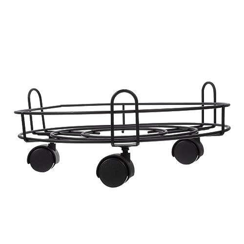 DECOMELODY Blumenpot -Rack Topfwagen Pflanze mit versteckten Rädern blumenkübel untersetzer blumentopfuntersetzer Blumentopfhalter mit Riemenscheibe Pflanzenständer mit Rädern Schmiedeeisen von DECOMELODY