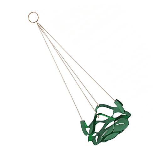 DECOMELODY Blumentopf-Hängekorb aus Leder Pflanztopf zum Aufhängen für hängender Pflanzentopf drinnen Körbe modern küchendekoration deckenkorb Topfpflanzen-Hängekorb Korb aus Topfleder Green von DECOMELODY