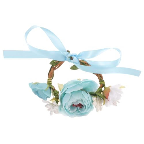 DECOMELODY Dekorativer Katzenhalsband mit Blauer Stoffblume Leichtes Hautfreundliches Katzen und Hundehalsband für Süße Kätzchen Festliches Verstellbares Schmuckhalsband für Haustierpartys von DECOMELODY