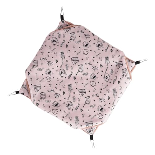 DECOMELODY Doppellagige Hamster Hängematte aus Weichem Plüsch Warmes und Atmungsaktives Kleintierbett mit Befestigungsklammern für Hamster Ratten Chinchillas und Frettchen Rosa DECOMELODY Doppellagige Hamster Hängematte aus Weichem Plüsch Warmes und Atmungsaktives Kleintierbett mit Befestigungsklammern für Hamster Ratten Chinchillas und Frettchen Rosa von DECOMELODY