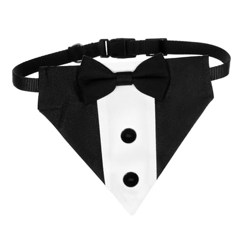 DECOMELODY Hundekostüm Bandana Mit Fliege Für Hochzeiten Und Besondere Anlässe Verstellbares Hundehalsband Schwarz Für Mittelgroße Und Große Hunde Waschbares DECOMELODY Hundekostüm Bandana Mit Fliege Für Hochzeiten Und Besondere Anlässe Verstellbares Hundehalsband Schwarz Für Mittelgroße Und Große Hunde Waschbares von DECOMELODY