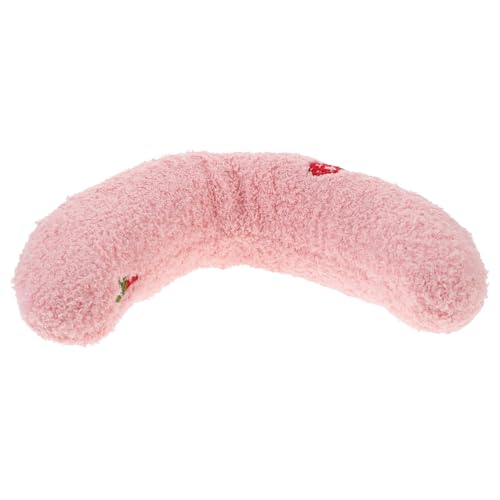 DECOMELODY Förmiges Katzenkissen Flauschiges Gefülltes Nackenkissen für Katzen Bequemes für Haustiere Erdbeerdesign für Tiefen Schlaf und Nackenunterstützung Waschbar von DECOMELODY