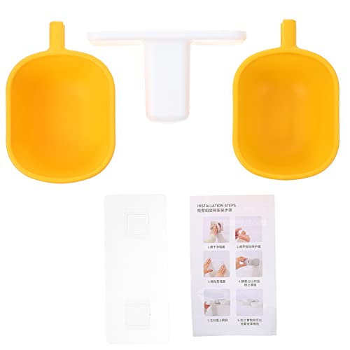 DECOMELODY Fressnapf Zum Aufhängen An Der Wand Groß Hund Für Schüssel Montiert Futterspender Modern Fütterung Doppelt Haustier Mit Container Klein Futternapf Zur Wandmontage Plastik Yellow von DECOMELODY