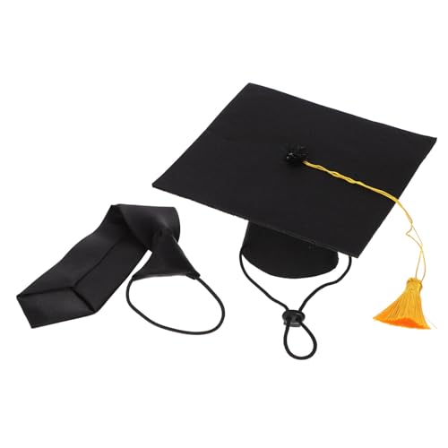 DECOMELODY Graduations Hundekleidung Set Halsband und Doktorhut Langlebiges Bequemes Welpenkostüm für Party Abschlussfeier Haustier Accessoire Festliche Dekoration Teilig von DECOMELODY