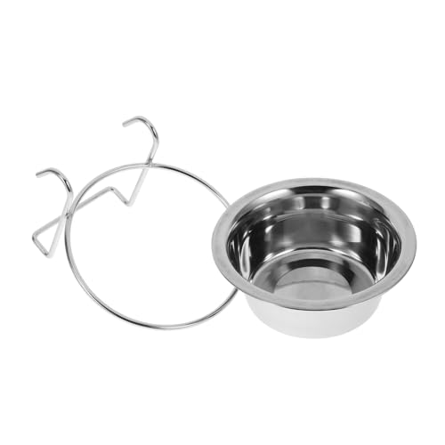 DECOMELODY Hängender Hundenapfständer drinnen Hundenäpfe Fütterung modern groß hundekäfig hundezubehör Katzenapf herausnehmbarer Futternapf für Hunde Haustierzubehör Rostfreier Stahl Silver von DECOMELODY