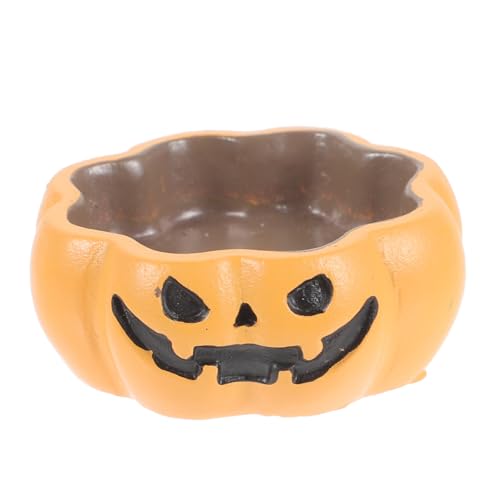 DECOMELODY Halloween Kürbis Reptilien Wasserschale und Futternapf aus Resin Sicherer Napf für Kleine Schildkröten Echsen Geckos Schlangen Langlebiges Terrarium Zubehör Geschenkidee für von DECOMELODY