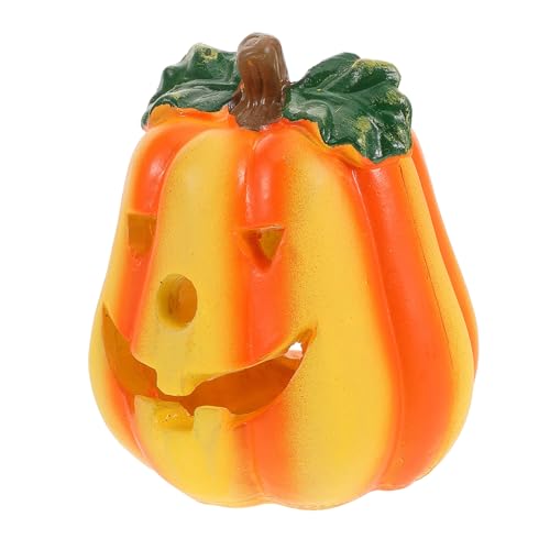 DECOMELODY Halloween Kürbis Reptilienversteck aus Resin Dekorative Höhle für Geckos und Skorpione Wetterfeste Aquarium Dekoration Langlebiges Terrarienhaus Gruselige Outdoor Deko für Garten von DECOMELODY