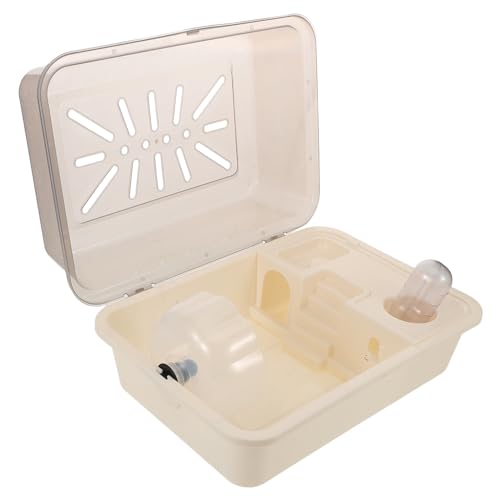 DECOMELODY Tragbarer Hamsterschloss Aus Kunststoff Reisetasche Für Zwerghamster Meerschweinchen Chinchillas Igel Maus Mit Wasserflasche Auslaufkäfig Für Kleintiere von DECOMELODY
