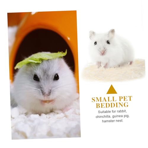 DECOMELODY Hamster Einstreu aus Staubfreiem Hochwertigem Papier Beige pro Beutel Pet Mat Zubehör für Kaninchen Meerschweinchen Rennmäuse und Kleintiere Hygienische Nestpolsterung von DECOMELODY