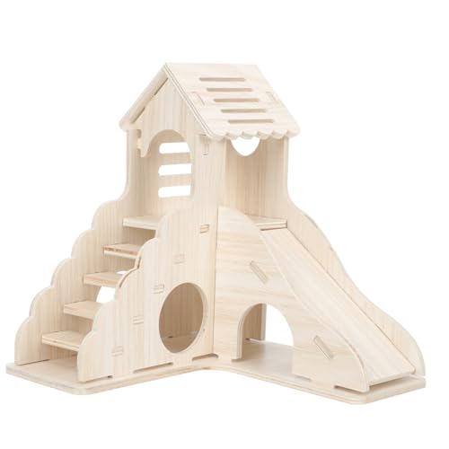 DECOMELODY Hamster Holzhaus mit Leiter Kreatives Versteck für Kleintiere Innenbereich Nager Nest zum Kauen und Entspannen für Hamster Meerschweinchen Zubehör DECOMELODY Hamster Holzhaus mit Leiter Kreatives Versteck für Kleintiere Innenbereich Nager Nest zum Kauen und Entspannen für Hamster Meerschweinchen Zubehör von DECOMELODY