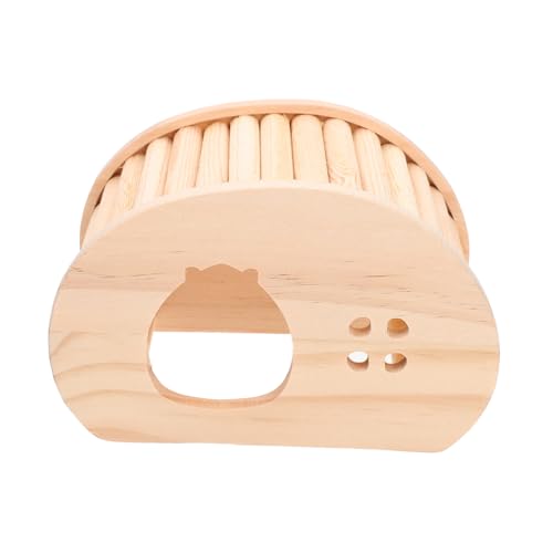 DECOMELODY Hamster Holzhaus mit Leiter Nager Versteck und Schlafhütte Atmungsaktiv Zahnfreundlich für Kleine Haustiere Wie Igel als Spiel und Rückzugsort von DECOMELODY