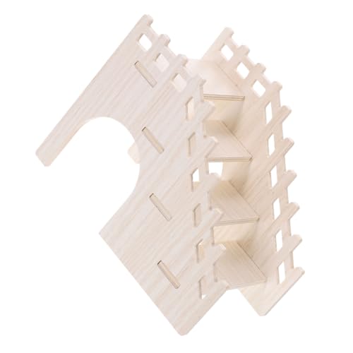 DECOMELODY Hamster Holzleiter Natürliches Klettergerüst aus Holz Mehrfunktionale Haustierleiter für Kleine Nager Käfigdeko Kletterhilfe aus Natürlichem Material von DECOMELODY