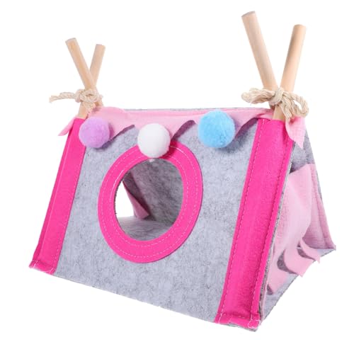 DECOMELODY Hamster Kuschelhöhle Wärmebett Angenehmes Kleintier Versteck für Meerschweinchen Igel und Ratten Waschbares Kleines Tiernest mit Gemütlichem Schlafplatz Rosa Tierzelt für Winter von DECOMELODY