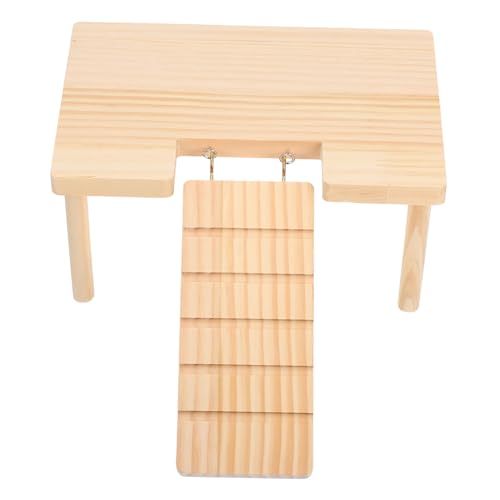 DECOMELODY Haustiertisch Aus Holz Für Hamster Mit Treppe Und Leiter Plattform Für Meerschweinchen Rattenkäfigspielzeug Kletterspielzeug Für Kleintiere von DECOMELODY