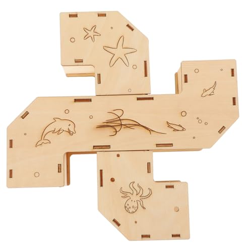 DECOMELODY Hamster Tunnel aus Holz Lustiges Labyrinth für Zwerghamster und Kleintiere Robustes Pet Exercising Toy Kratzerfestes Kletter Versteckspielzeug für Aktive Hamster Sicher und von DECOMELODY