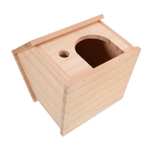 DECOMELODY Hamster Versteck aus Naturholz Kleines Multifunktionales Holzhaus für Hamster und Meerschweinchen Platzsparendes Kleintier Versteck und Spielhaus mit Elegantem Design für Käfige von DECOMELODY