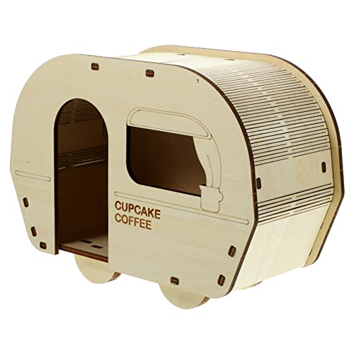DECOMELODY Hamsterhaus aus Holz Gemütliches Versteck für Hamster Kleintiere Nager Käfigspielzeug für Kleine Haustiere von DECOMELODY
