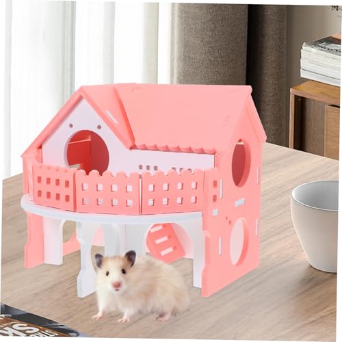 DECOMELODY Hamsterhaus aus Robustem Material Reißfest und Langlebig mit Einfachem Spielerischem Design Geräumig für Zwerghamster Rennmäuse und Kleine Nagetiere als Versteck und Schlafplatz von DECOMELODY