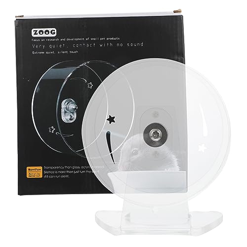 DECOMELODY Hamsterrad mit Ständer Transparent Laufrad für Zwerghamster Kleintiere Fitnessspielzeug Geräuscharm und Robust von DECOMELODY