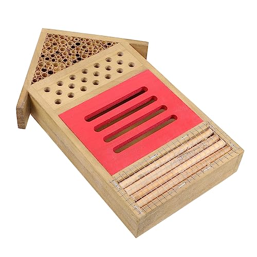 DECOMELODY Handgefertigtes Bienenhaus Hochwertigem Insektenhotel für Bienen Schmetterlinge Nistplatz für Wildbienen für Garten Outdoor DECOMELODY Handgefertigtes Bienenhaus Hochwertigem Insektenhotel für Bienen Schmetterlinge Nistplatz für Wildbienen für Garten Outdoor von DECOMELODY
