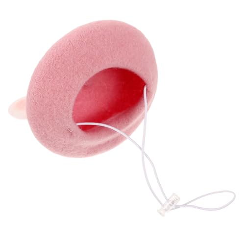 DECOMELODY Haustier-barett Katzenkostüm Für Katzengeburtstagsmütze Entzückende Haustiermütze Haushaltshundemütze Cartoon-Hund-mütze Dekorativer Katzenhut Welpenzubehör Wolle Rosa von DECOMELODY
