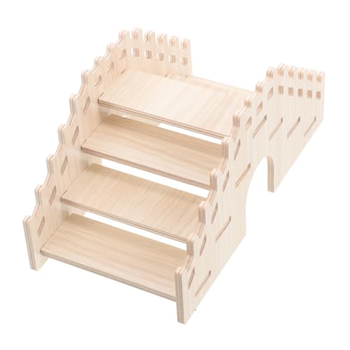 DECOMELODY Holz Kletterleiter für Hamster und Kleine Nager Stabiles Sicheres Holzspielzeug für Käfigtraining und Spiel Platzsparende Langlebige Hamsterleiter Brücke für Meerschweinchen und von DECOMELODY