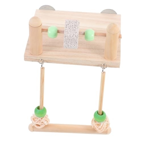 DECOMELODY Holz Papagei Schaukel Einzigartige Form Vogel Käfig Zubehör Standspielzeug für Wellensittiche und Sittiche Robust Langlebig Fördert Koordination und Beschäftigung von DECOMELODY