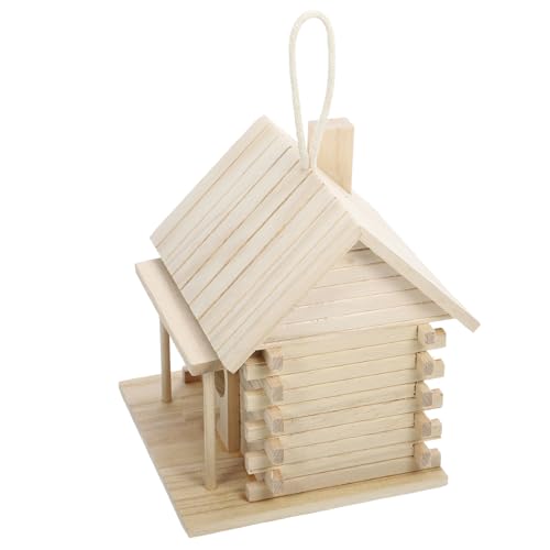 DECOMELODY Holz Vogelhaus Nistkasten mit Deckel für Wellensittiche und Papageien Wetterfestes Stabiles Vogelhäuschen für Garten und Outdoor Einfach zu Reinigen Natürliches Brut und von DECOMELODY