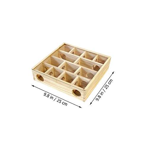 DECOMELODY Holz mauslabyrinth mit Mehrfachgittern Langlebiges Hamster Premium Holz Interessantes Zwerghamster Labyrinth für Kleintiere Sicher und Unterhaltsam von DECOMELODY