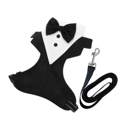 DECOMELODY Hundegeschirr Tuxedo mit Leine Schnelles Anziehen Komfortables Party Outfit für Kleine bis Mittelgroße Hunde und Sicher bei Hochzeiten und Outdoor Spaziergängen DECOMELODY Hundegeschirr Tuxedo mit Leine Schnelles Anziehen Komfortables Party Outfit für Kleine bis Mittelgroße Hunde und Sicher bei Hochzeiten und Outdoor Spaziergängen von DECOMELODY