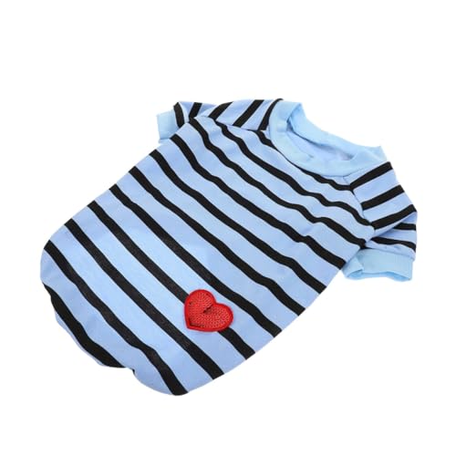 DECOMELODY Hundehemd Für Klein Dackel Haustierhemden Welpen-Shirts Körperpflege Kleidung Hundeshirt Welpe Das Karikatur Party Hundeshirt Haustiere Hunde-t-Shirt Baumwolle Blue von DECOMELODY