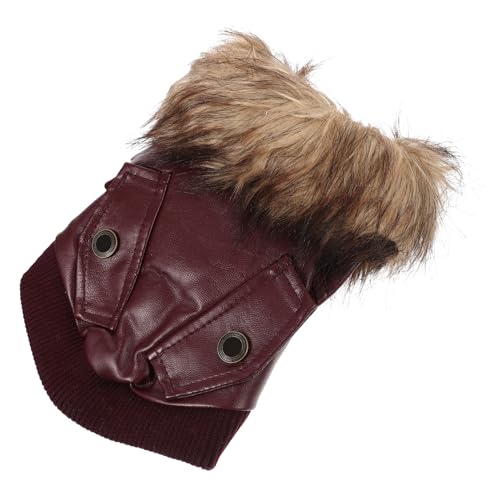 DECOMELODY Warmes Winter Hundekostüm Hundekleidung Verschleißfeste Hundejacke Kältefest Atmungsaktiv für Kleine Hunde Rot Größe S von DECOMELODY