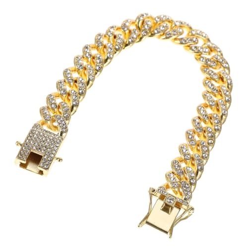 DECOMELODY Hundeleinenhalsband für Hunde Halskette Nacken Stichworte Name hundegurt hundelaufband Dog Present Kettenhalsband für mittelgroße Hunde Hundekette aus Metall Zinklegierung Golden von DECOMELODY