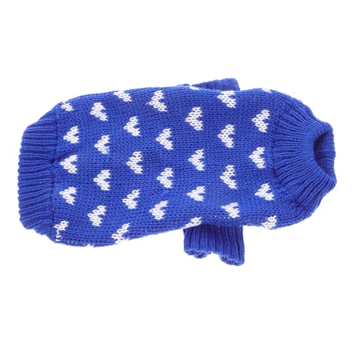 DECOMELODY Hundepullover für Kleine Hunde mit Herzförmigem Muster Warmes Strickmaterial Bequemes Haustierkleidungsstück für Winter Modischer Pullover für Alltag und Fotoshootings Blau DECOMELODY Hundepullover für Kleine Hunde mit Herzförmigem Muster Warmes Strickmaterial Bequemes Haustierkleidungsstück für Winter Modischer Pullover für Alltag und Fotoshootings Blau von DECOMELODY