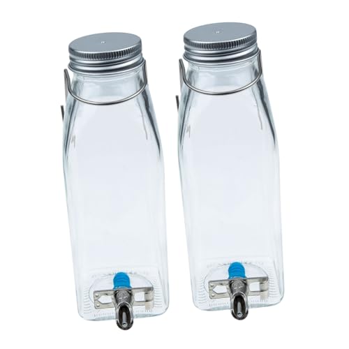 DECOMELODY Kaninchen Trinkflasche Transparent Wasserspender aus Langlebigem Material Auslaufsicher Robust Leise für Kleintier Käfige Praktische Haustier Wasserflasche für Hasen und Kleine von DECOMELODY